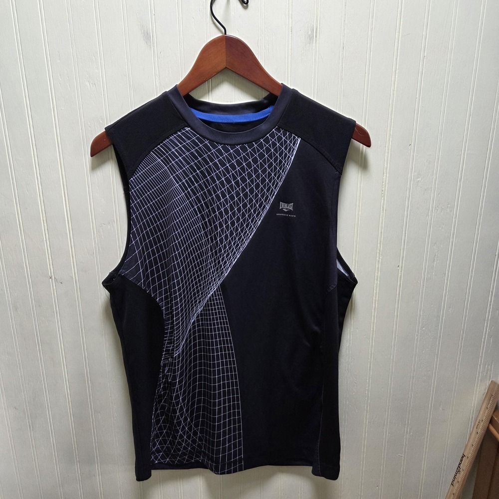 Everlast Shirt Mens Large Black EverDri Sleeveless Athletic Tank Top Performance